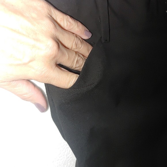 GAP Women's Curvy Black Straight Leg Pants Size 10R Flat Front Stretch - Picture 3 of 8